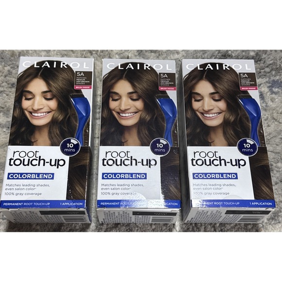 clairol Other - Lot of 3 Clairol Root Touch-Up Permanent Hair Color Creme 5A Medium Ash Brown